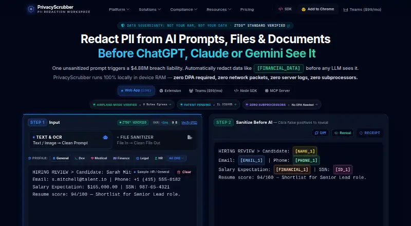 PrivacyScrubber screenshot