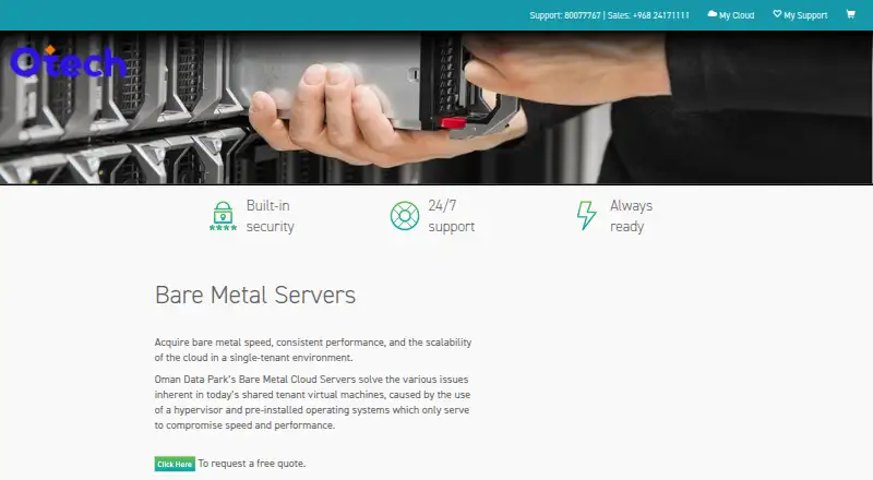 Oman Data Park Dedicated Servers screenshot