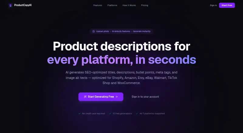ProductCopyAI screenshot