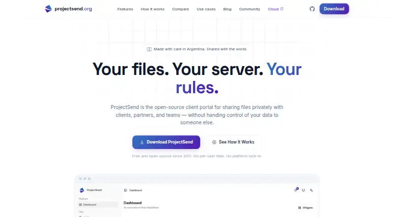ProjectSend screenshot