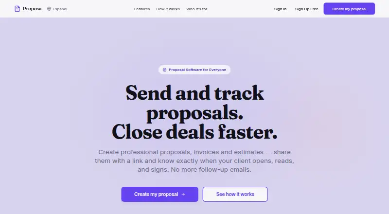 Proposa screenshot