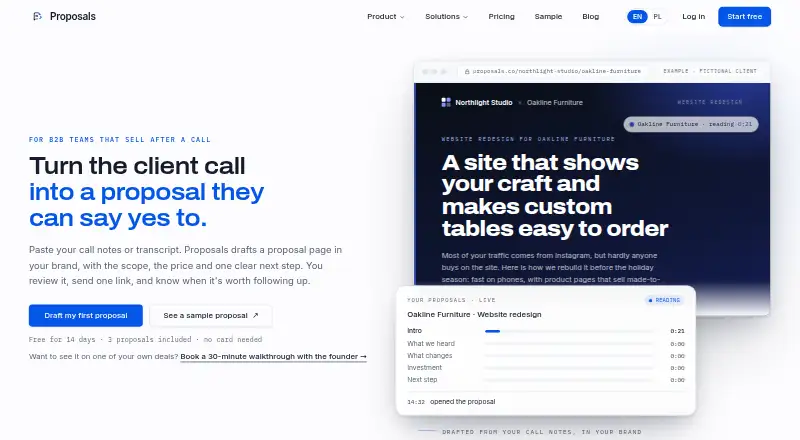 Proposals screenshot