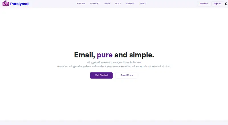 Purelymail screenshot