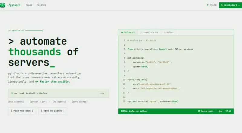 pyinfra screenshot