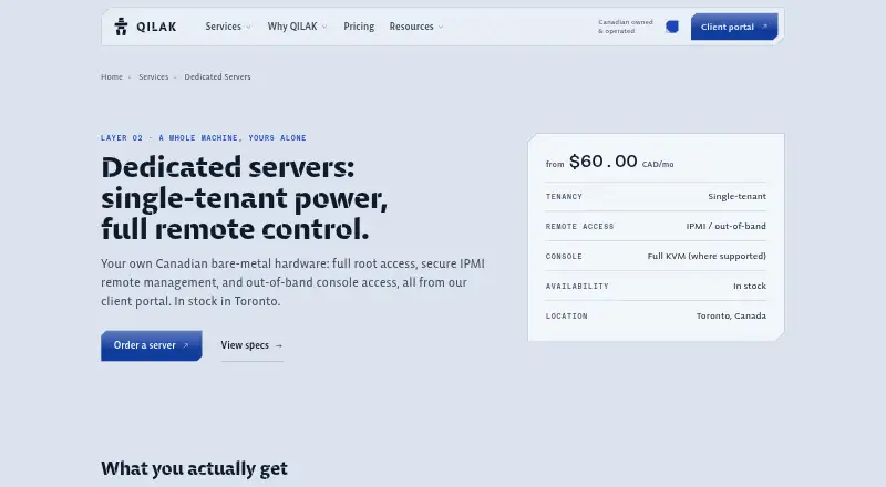 QILAK Dedicated Servers screenshot