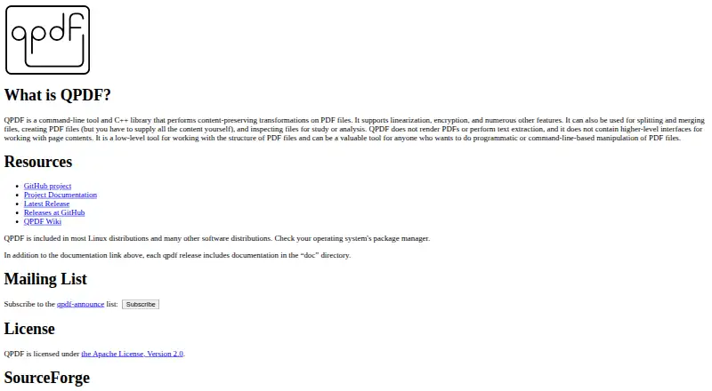 qpdf screenshot