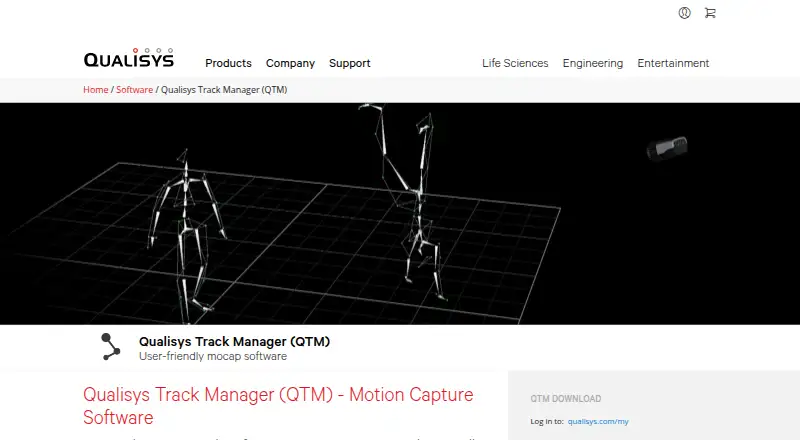 Qualisys Track Manager (QTM) screenshot