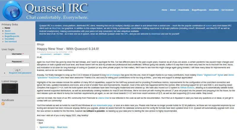 Quassel IRC screenshot