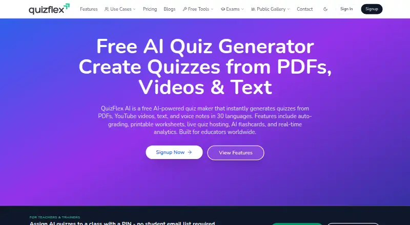 QuizFlex AI screenshot