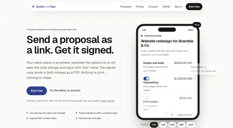 Quote and Sign screenshot