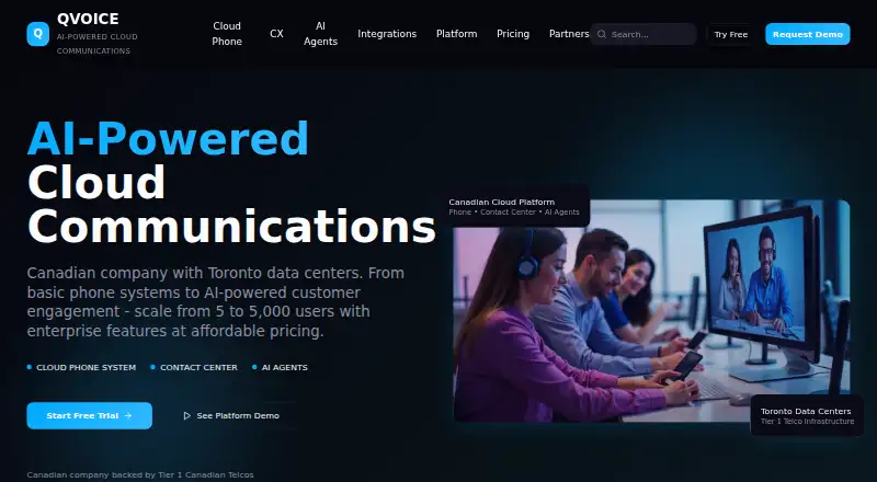 QVOICE Platform Contact Center screenshot
