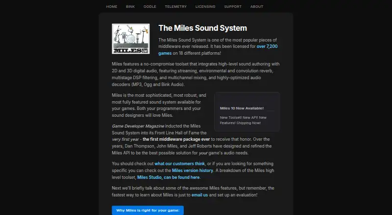Miles Sound System screenshot
