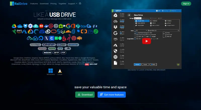 RaiDrive screenshot
