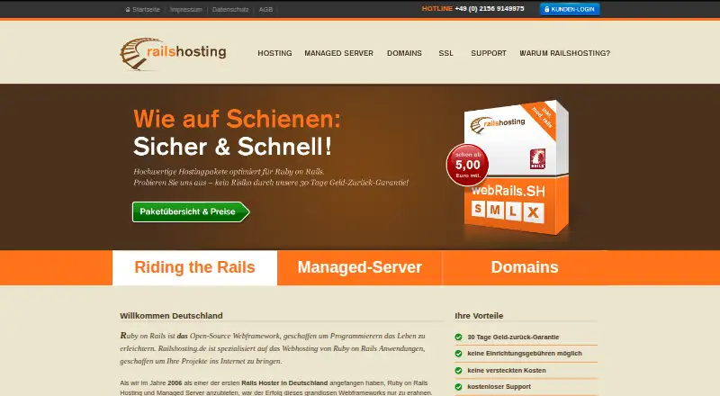 RailsHosting.de screenshot
