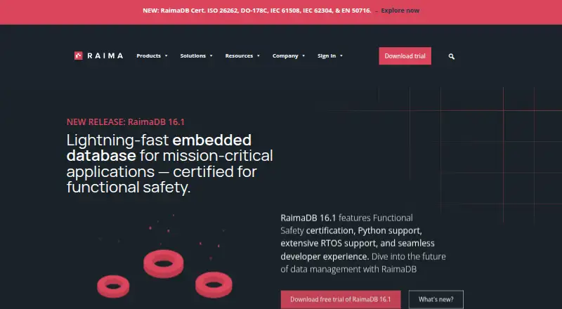 RaimaDB screenshot
