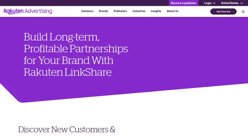 Rakuten LinkShare screenshot