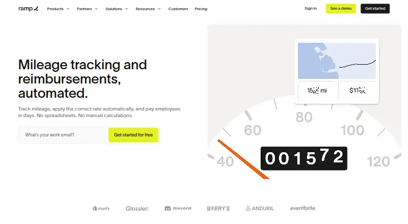 Ramp Mileage Reimbursement screenshot