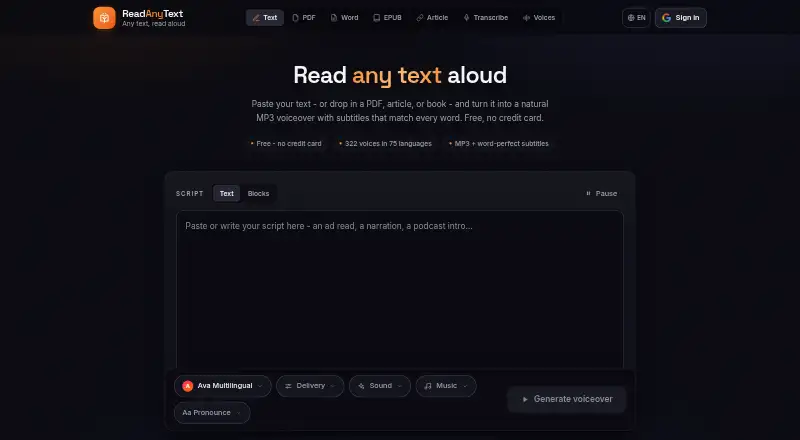 ReadAnyText screenshot