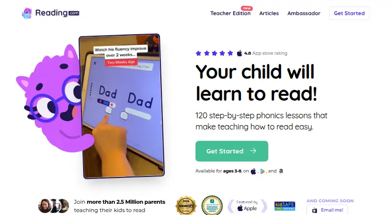 Reading.com screenshot