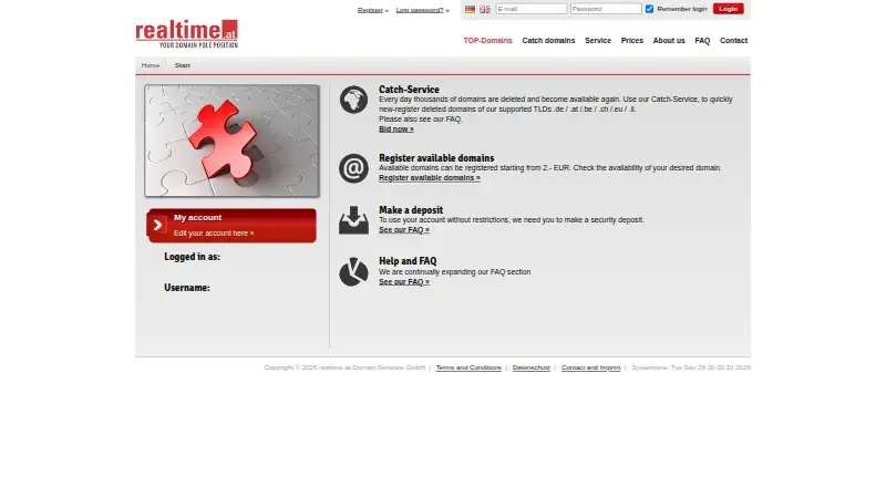 realtime.at Catch-Service screenshot