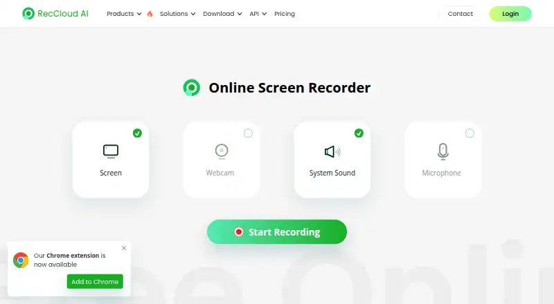 RecCloud Online Screen Recorder screenshot