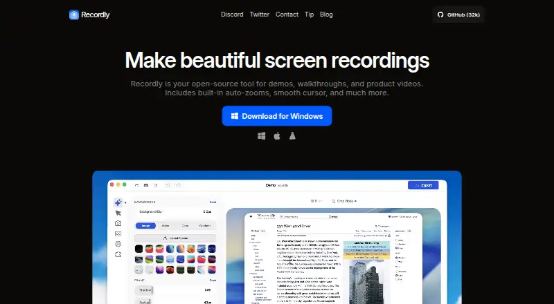 Recordly screenshot