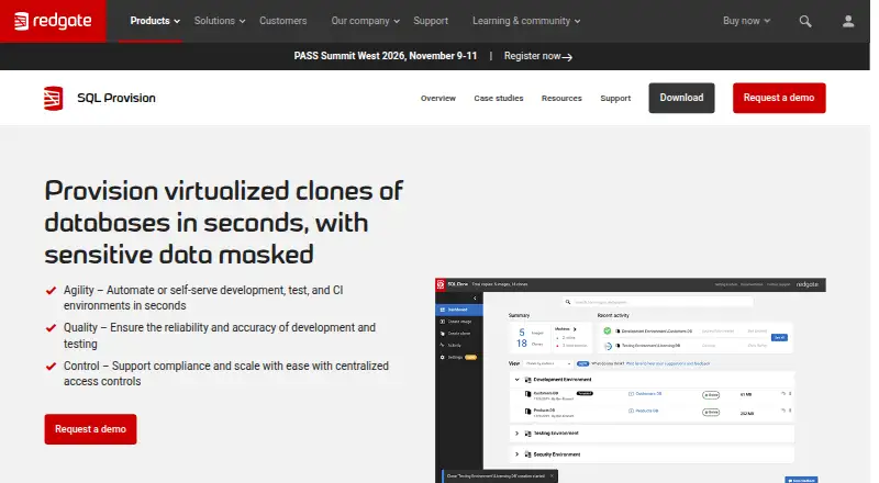 Redgate SQL Provision screenshot