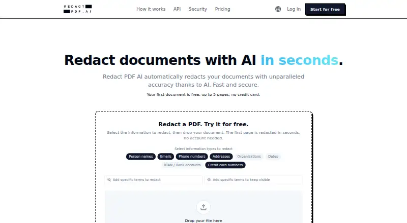 Redact PDF AI screenshot