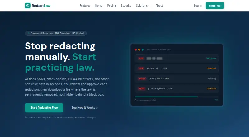 RedactLaw screenshot