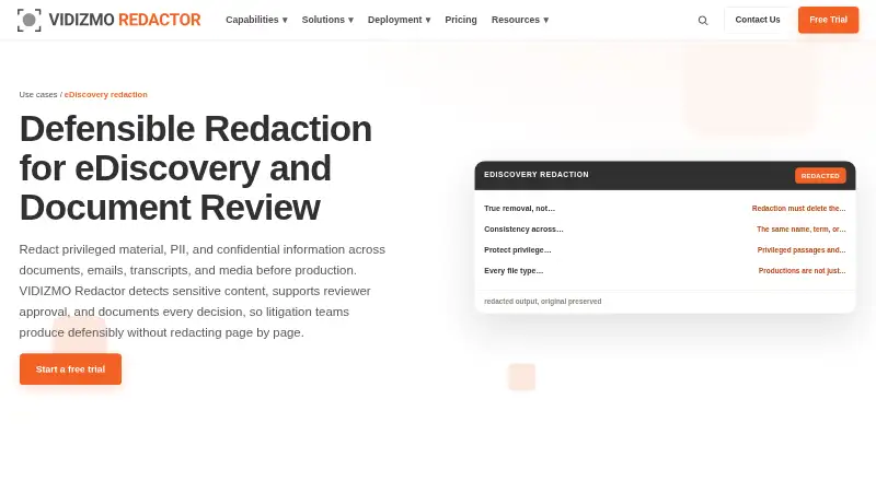 VIDIZMO Redactor screenshot