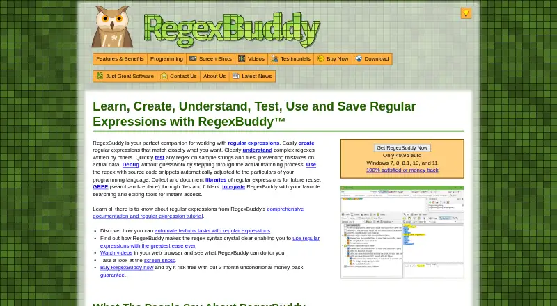 RegexBuddy screenshot
