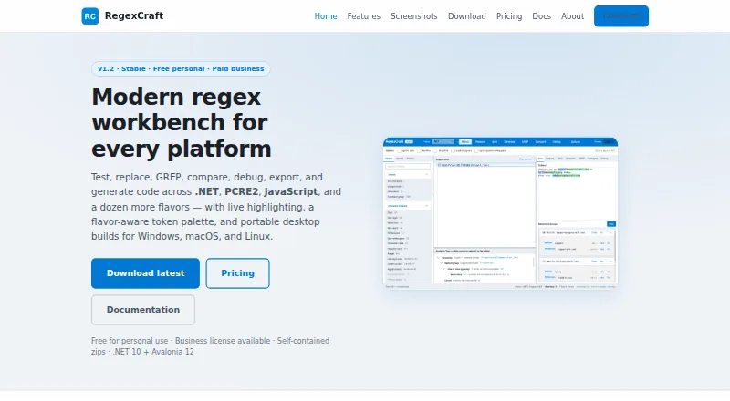 RegexCraft screenshot
