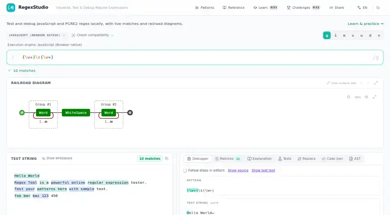 RegexStudio screenshot