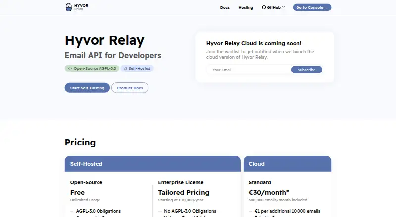 Hyvor Relay screenshot