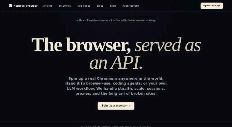 Remote Browser screenshot