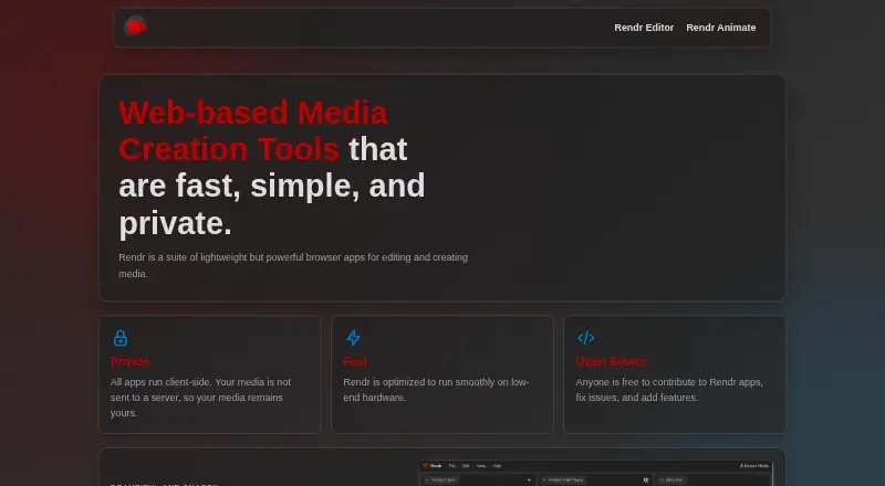 Rendr Editor screenshot
