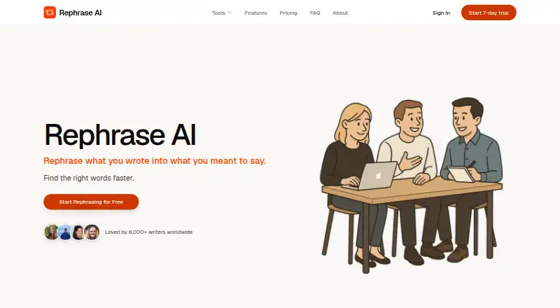 Rephrase AI screenshot