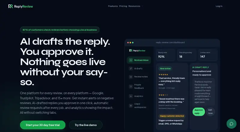 ReplyReview screenshot