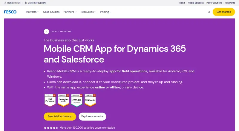 Resco Cloud CRM screenshot