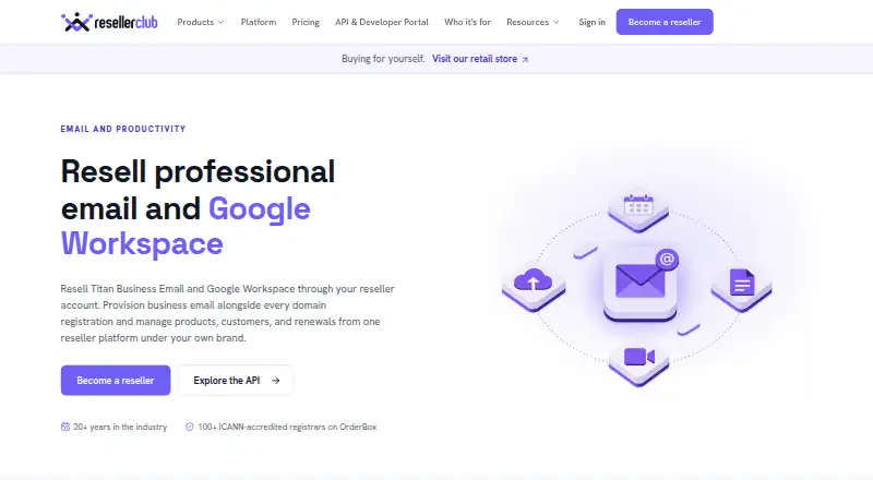 ResellerClub Business Email screenshot