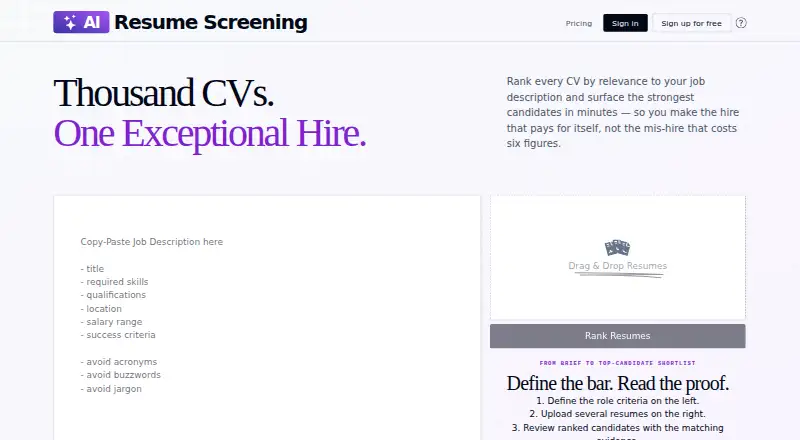 Resume Screening AI screenshot