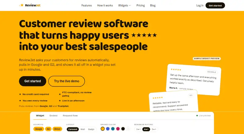 ReviewJet screenshot
