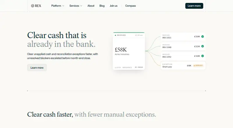 Rex Cash Application screenshot