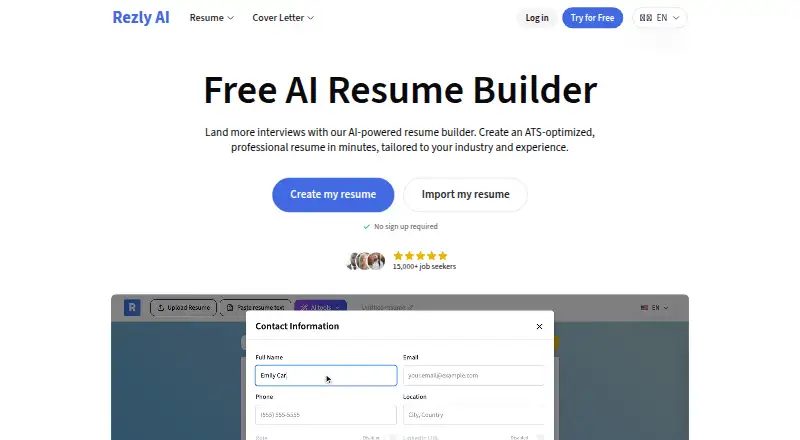Rezly screenshot