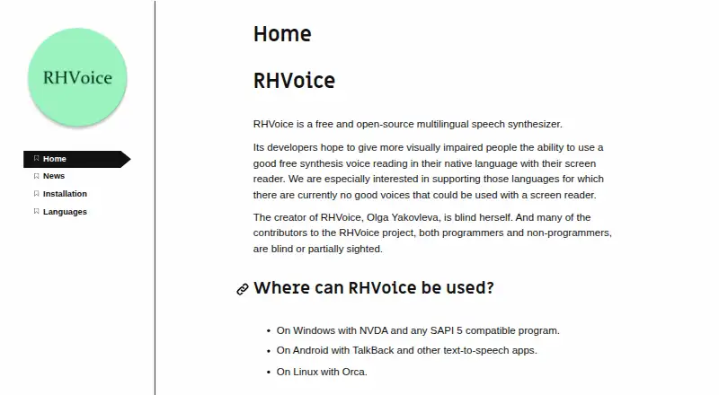 RHVoice screenshot