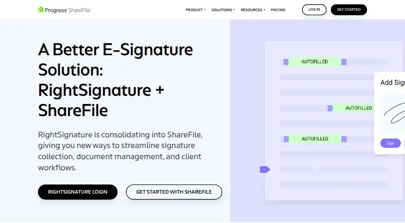 RightSignature screenshot