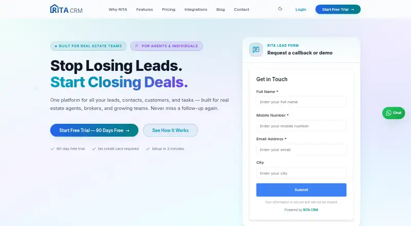 RiTA CRM screenshot