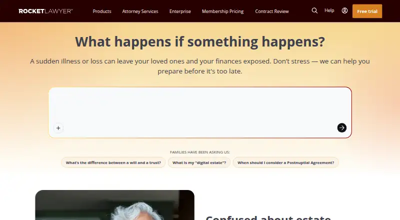 Rocket Lawyer Estate Planning screenshot
