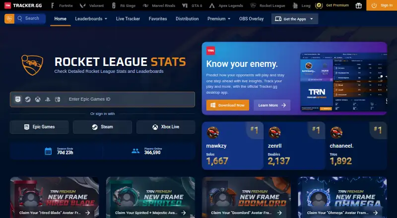 Rocket League Tracker screenshot