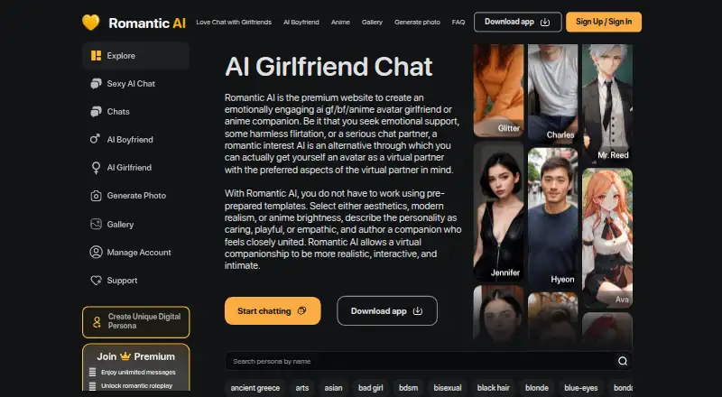 Romantic AI screenshot